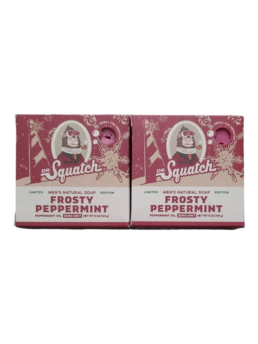 (2) Dr. Squatch Frosty Peppermint Men's Soap  Limited Edition